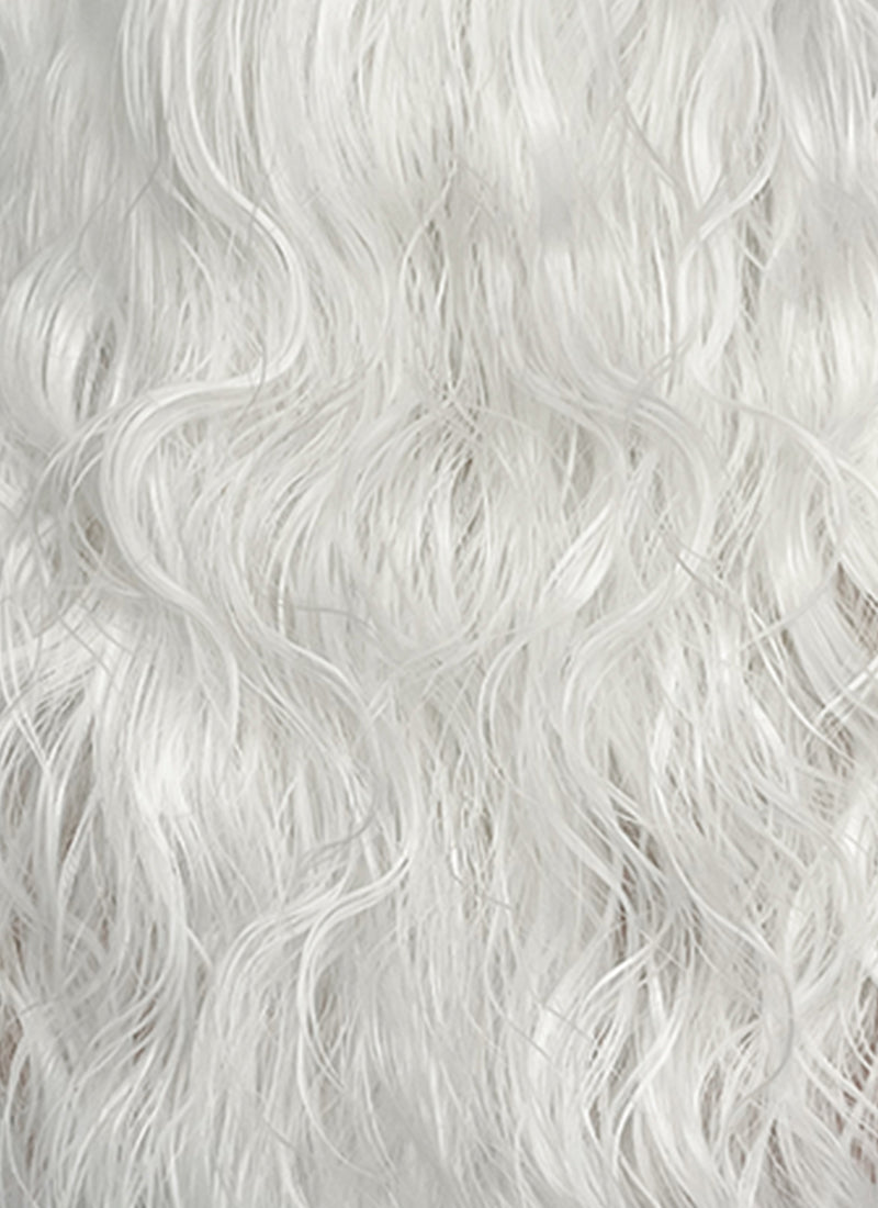 White Wavy Lace Front Synthetic Hair Men's Wig LFM001