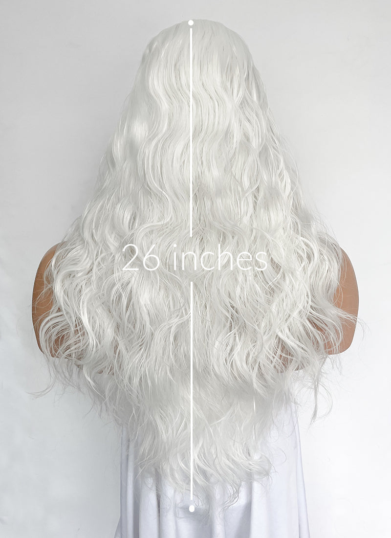 White Wavy Lace Front Synthetic Hair Men's Wig LFM001