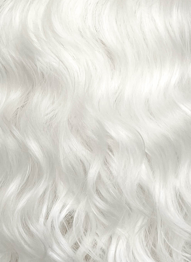 Pure White Wavy Lace Front Synthetic Wig LW4053