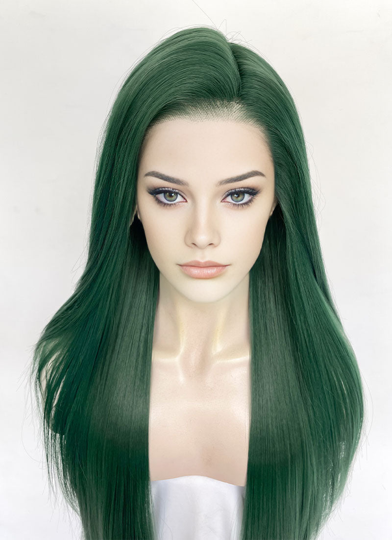 Green Straight Lace Front Synthetic Wig LW4056