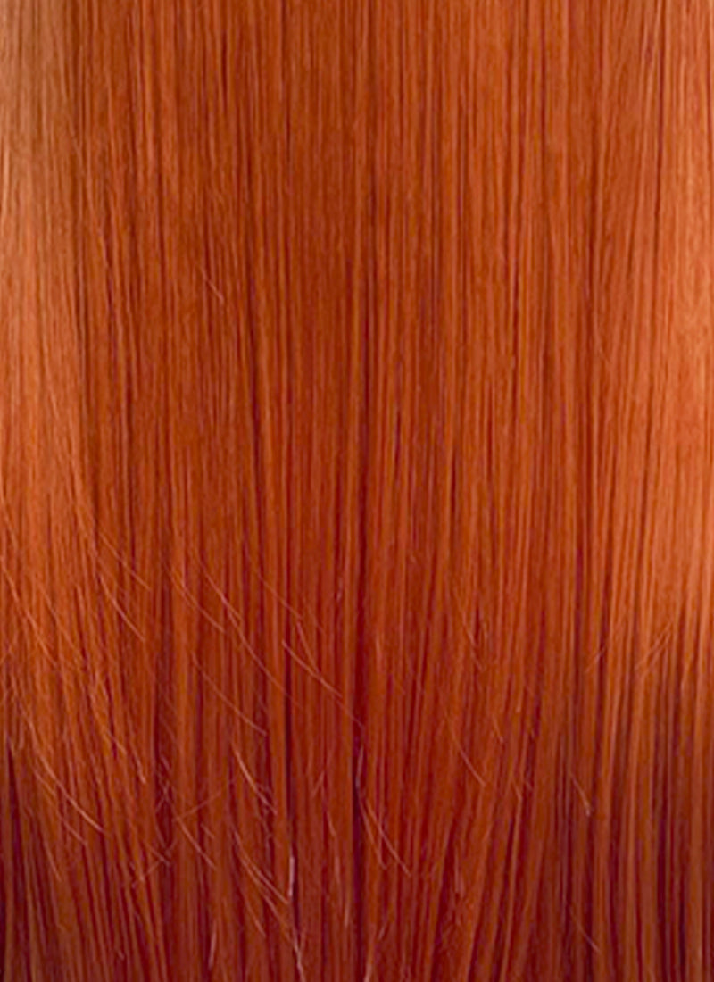 Ginger And White Single Money Piece Straight Lace Front Synthetic Wig LW4061