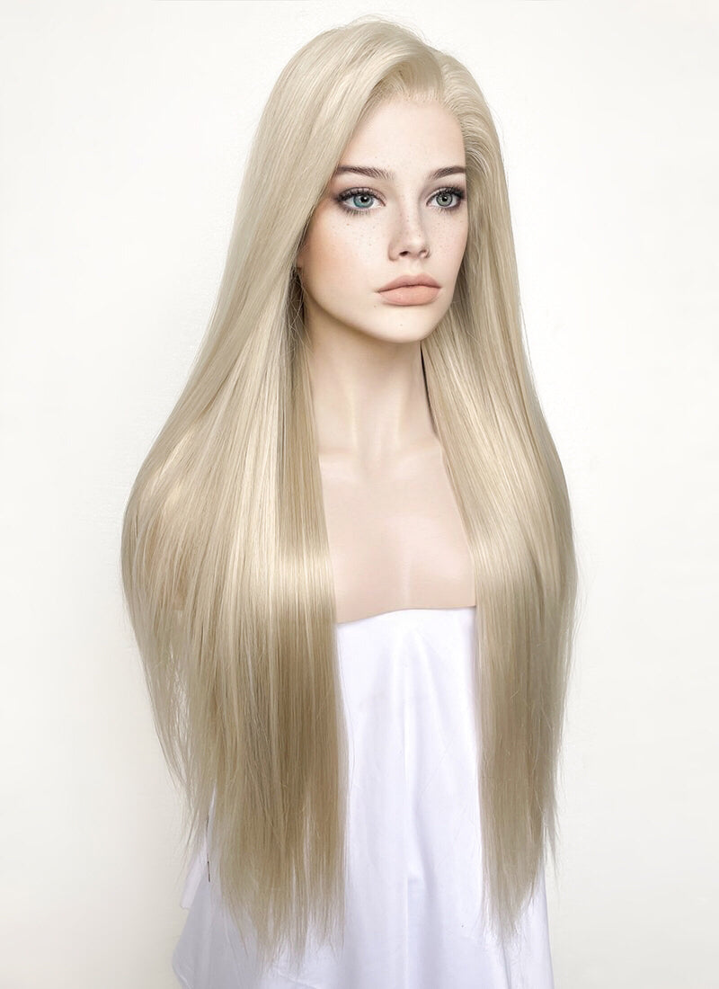 Pastel Ash Blonde Straight Lace Front Synthetic Wig LW780