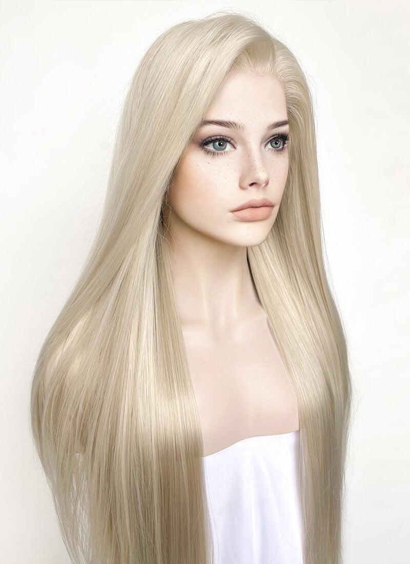Pastel Ash Blonde Straight Lace Front Synthetic Wig LW780