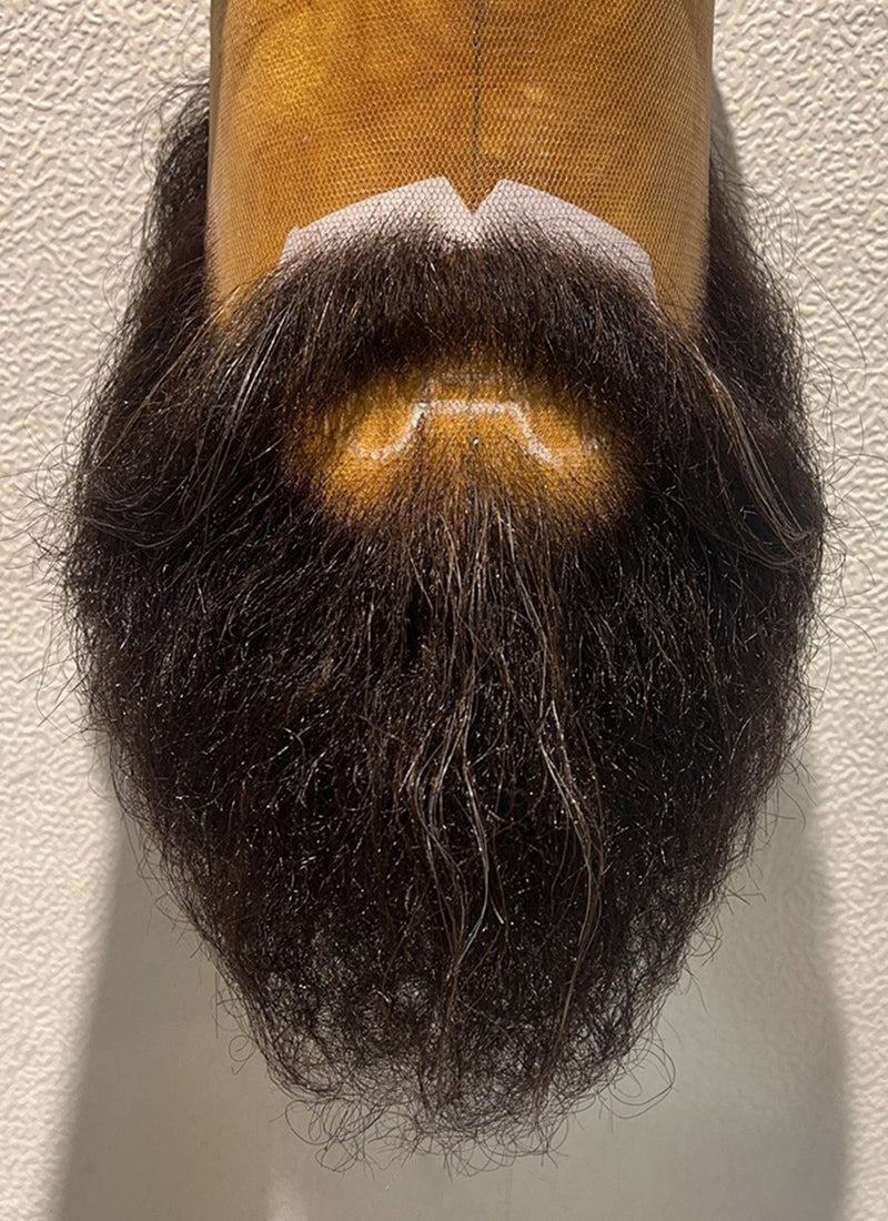 God of war Kratos Handmade HD Lace Realistic Brunette Mixed White Full Beard and Moustache Facial Hair Set MB003