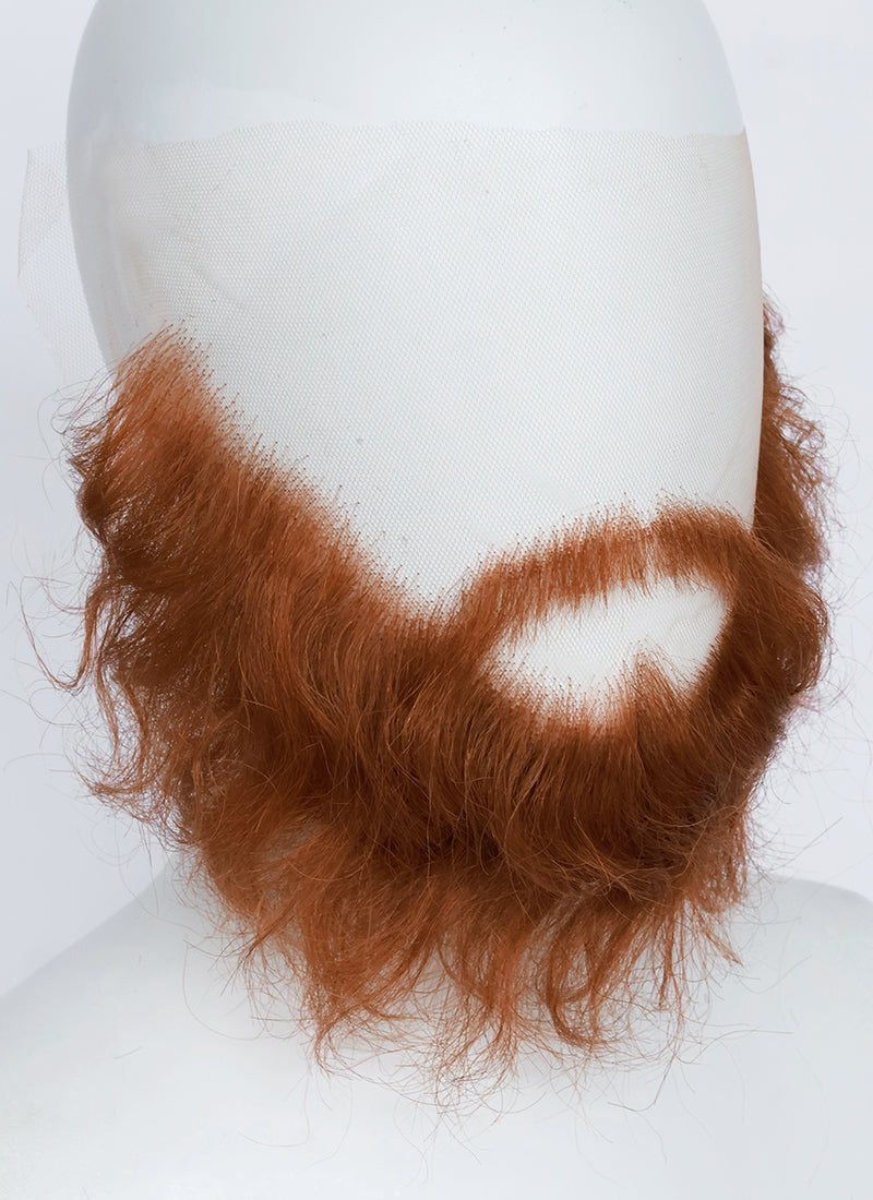 Wild Warrior Handmade HD Lace Realistic Red Ginger Beard and Moustache Facial Hair Set MB016