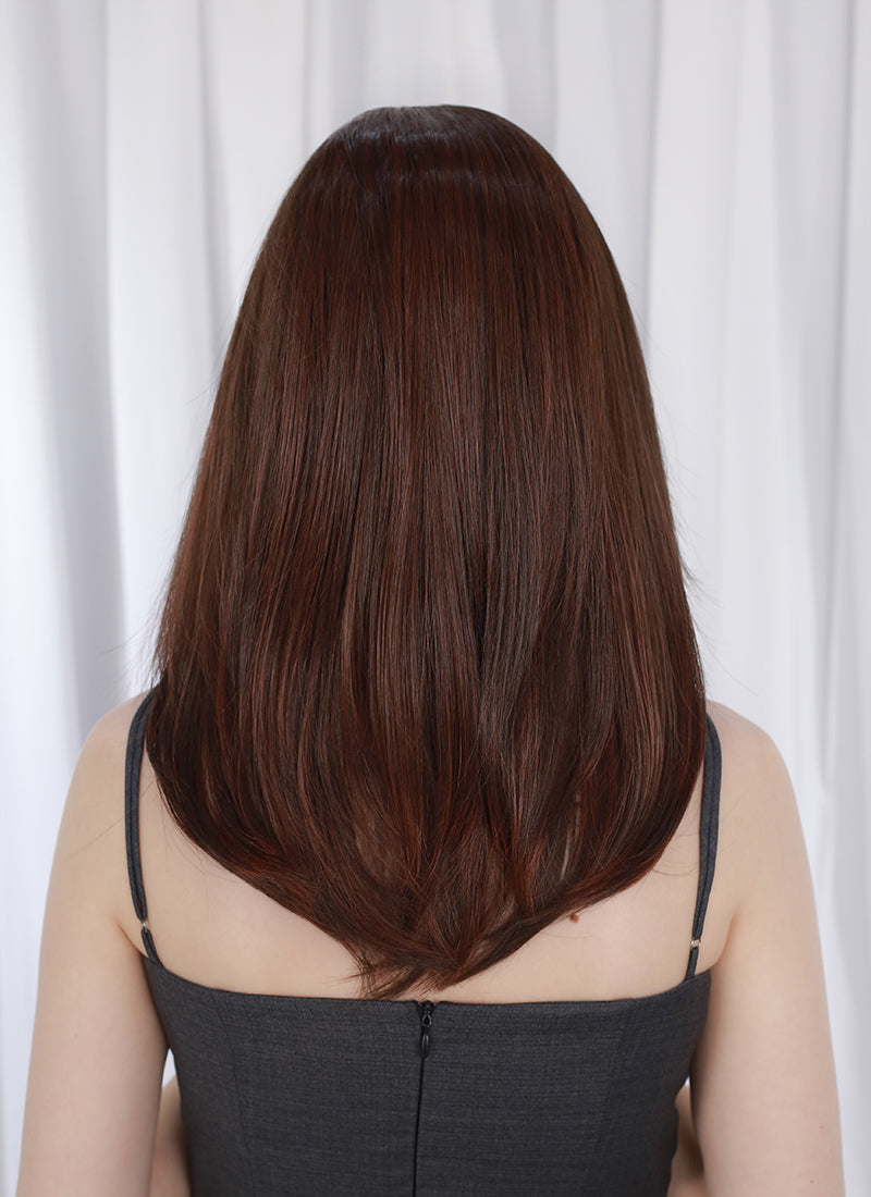 Mixed Brown Straight Mono Top Kanekalon Lace Wig MN024