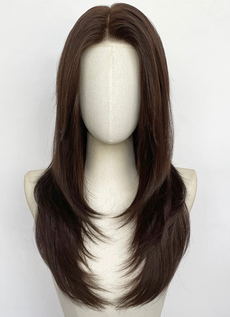 Brunette Straight Mono Top Kanekalon Lace Wig MN025