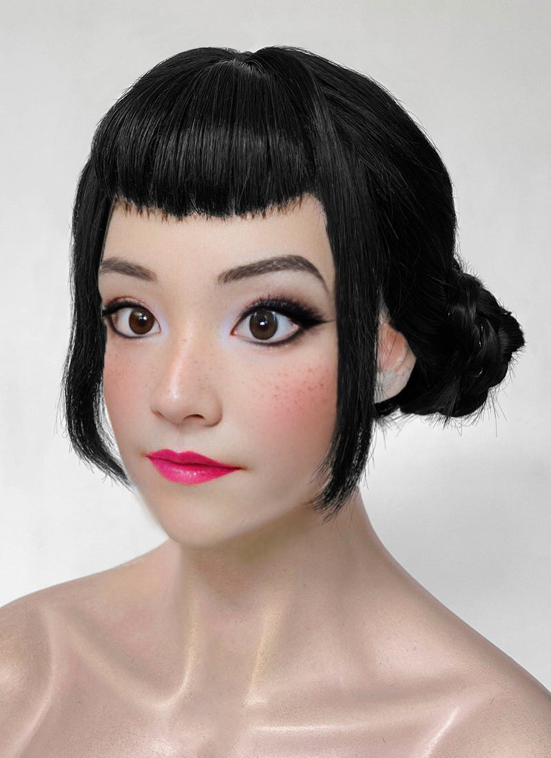 KPop Demon Hunters Zoey Jet Black Braided Synthetic Hair Wig NS2002