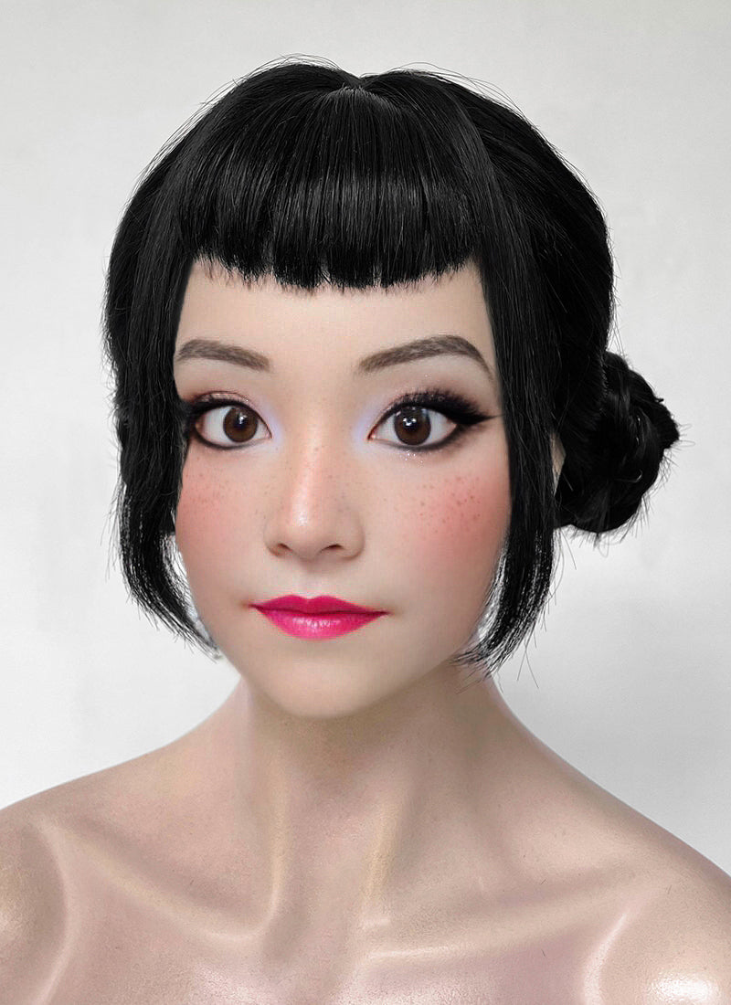 KPop Demon Hunters Zoey Jet Black Braided Synthetic Hair Wig NS2002