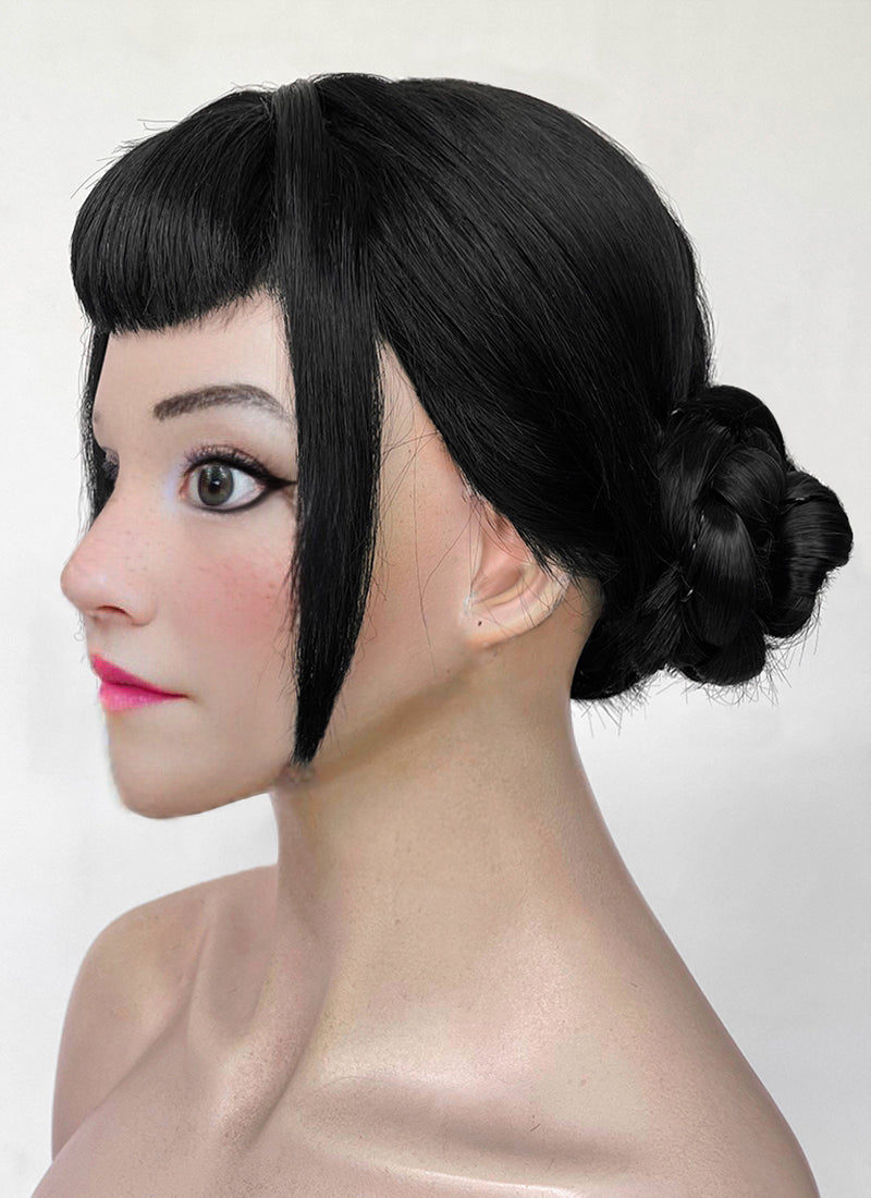 KPop Demon Hunters Zoey Jet Black Braided Synthetic Hair Wig NS2002