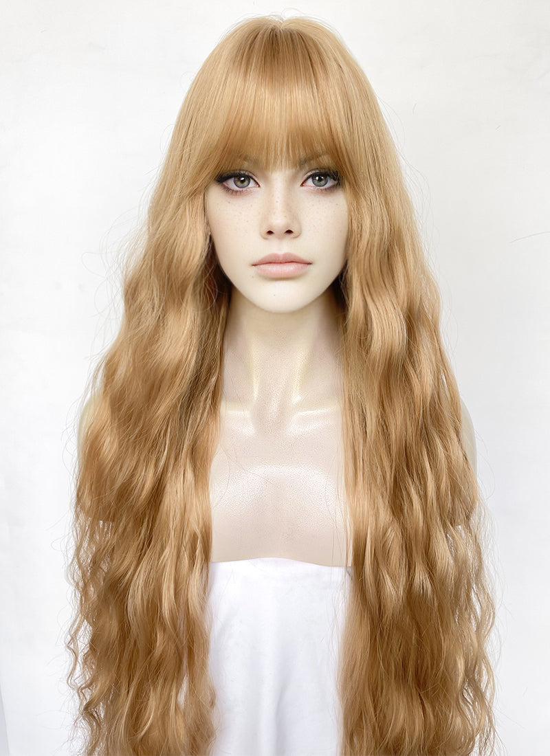 Golden Blonde Wavy Synthetic Hair Wig NS584