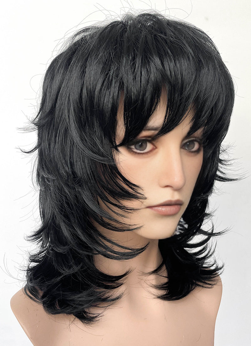 Mouthwashing Anya Black Wavy Synthetic Hair Wig TB1752A