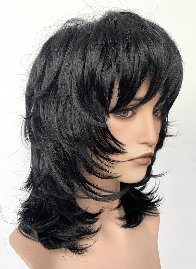 Mouthwashing Anya Black Wavy Synthetic Hair Wig TB1752A