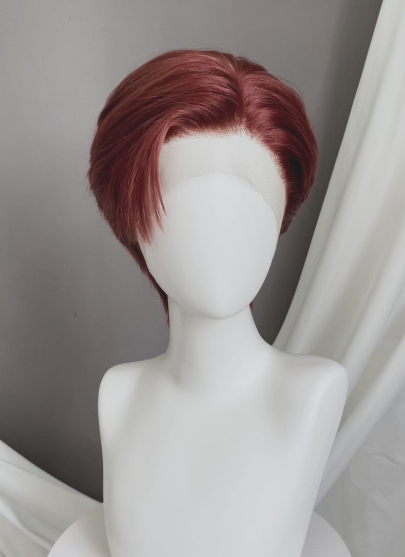 Auburn Straight Lace Front Synthetic Men's Wig LF8048