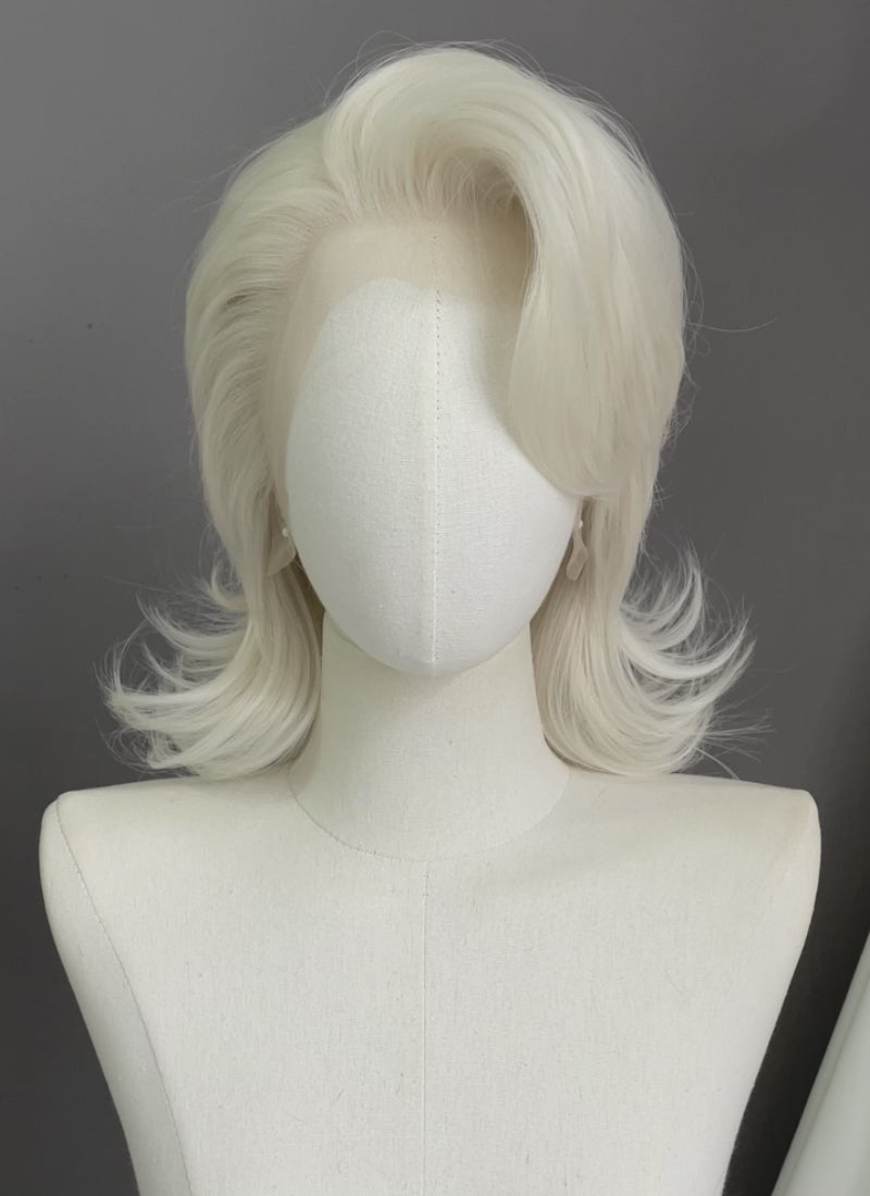Platinum Blonde Wavy Lace Front Synthetic Wig LF6125