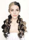 Blonde Black Split Color Braided Lace Front Synthetic Wig LF2124