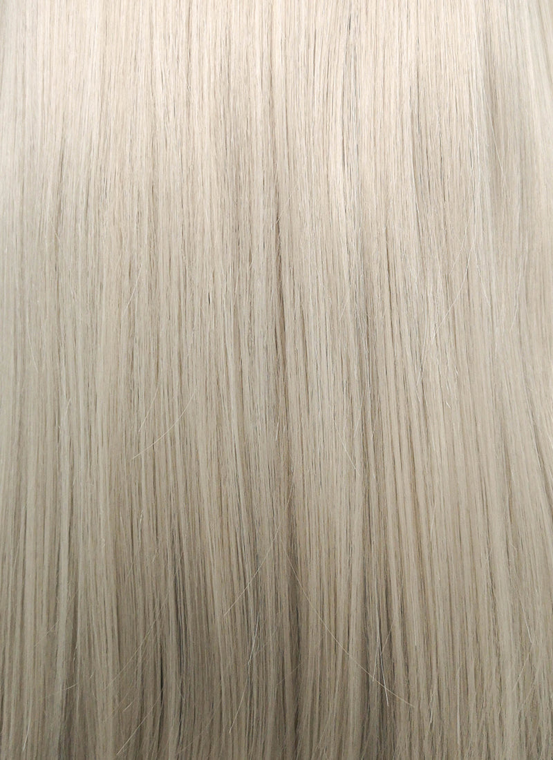 Pastel Blondish Grey Straight Lace Front Synthetic Wig LF238