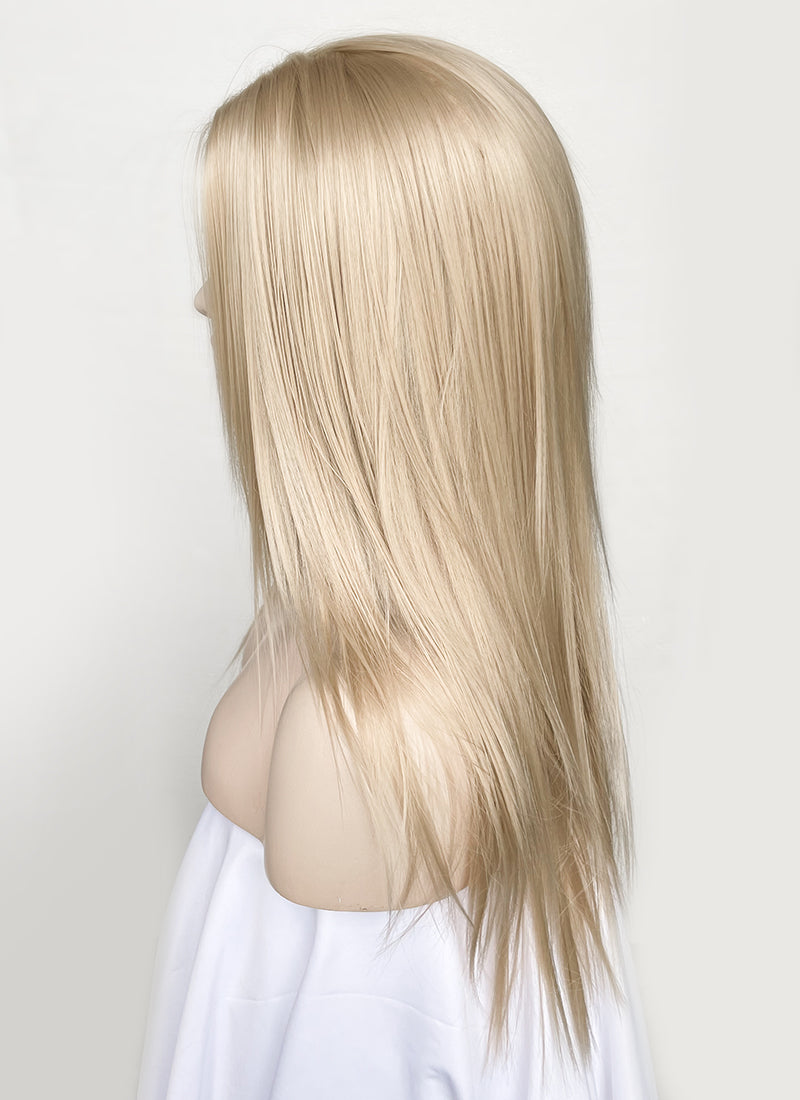 Ash Blonde Straight Hush Layered Cut Lace Front Synthetic Wig LFK5536A