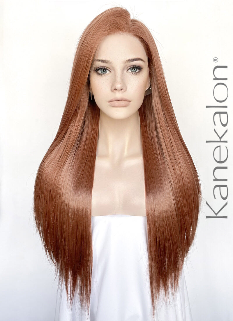 Long brown kanekalon clearance wig