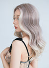 Ash Purple with Blonde Highlights Money Piece Wavy Lace Front Synthetic Wig LF3283