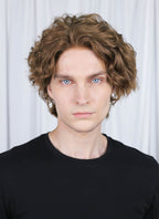 Wonka Timothee Chalamet Brunette Spiral Curly Lace Front Synthetic Hair Men's Wig LF6054