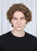 Brown Curly Lace Front Synthetic Men's Hair Wig LF8054