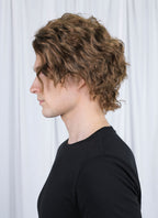 Wonka Timothee Chalamet Brunette Spiral Curly Lace Front Synthetic Hair Men's Wig LF6054