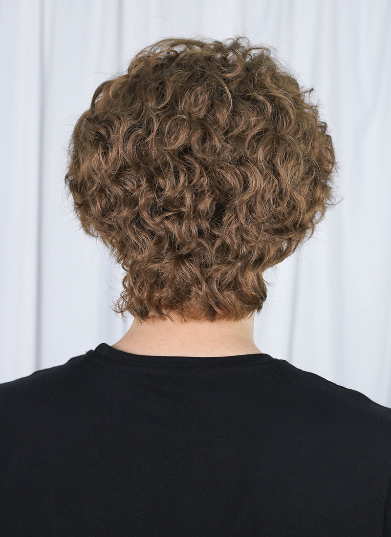 Wonka Timothee Chalamet Brunette Spiral Curly Lace Front Synthetic Hair Men's Wig LF6054
