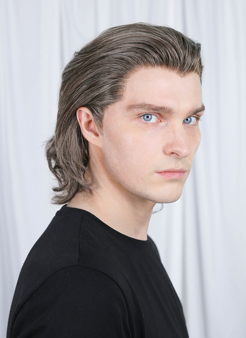 Baldur's Gate 3 Gale Mixed Brown Wavy Lace Front Synthetic Men's Wig LFK5562