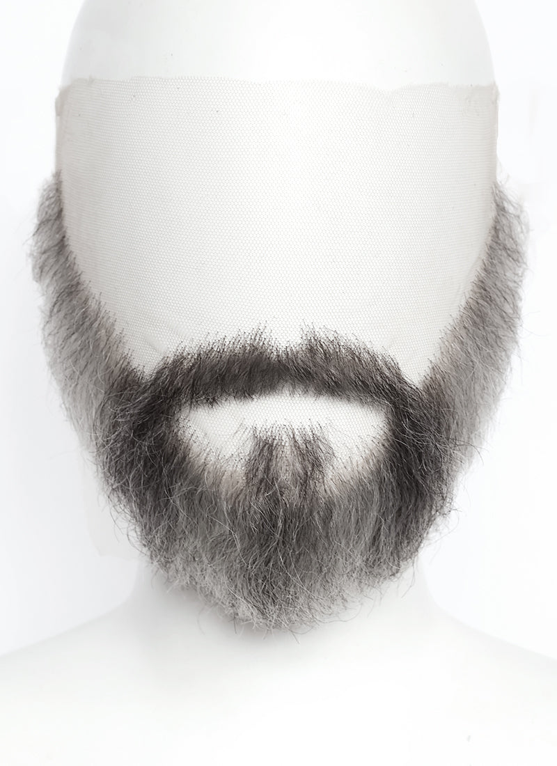Handmade HD Lace Realistic Blonde Mixed Grey Full Beard and Moustache Facial Hair Set MB021