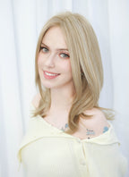 Mixed Blonde Straight Bob Mono Top Lace Wig MN006