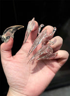 Y2K Cyber Dragon 3D Armor Claws Translucent Handmade Press-On Nails NF069