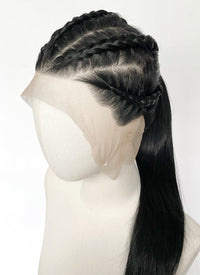 Black Straight Full Lace Kanekalon Synthetic Wig FL011