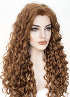 Brown Curly Lace Front Synthetic Wig LF1311