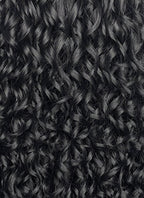 Black Mixed Silver Grey Curly Lace Front Synthetic Hair Wig LF1334