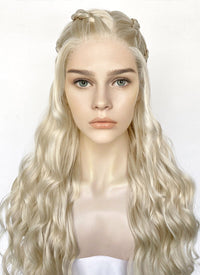 Game of Thrones Daenerys Targaryen Light Ash Blonde Braided Lace Front Synthetic Wig LF2158