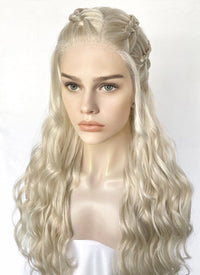 Game of Thrones Daenerys Targaryen Light Ash Blonde Braided Lace Front Synthetic Wig LF2158