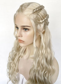 Game of Thrones Daenerys Targaryen Light Ash Blonde Braided Lace Front Synthetic Wig LF2158