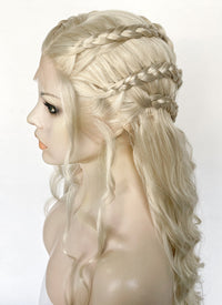 Game of Thrones Daenerys Targaryen Light Ash Blonde Braided Lace Front Synthetic Wig LF2158