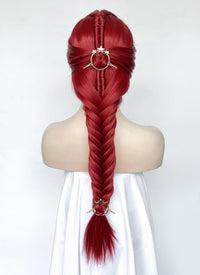 Red Braided Yaki Lace Front Synthetic Wig LF2160