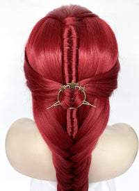 Red Braided Yaki Lace Front Synthetic Wig LF2160