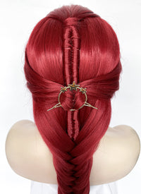 Red Braided Yaki Lace Front Synthetic Wig LF2160