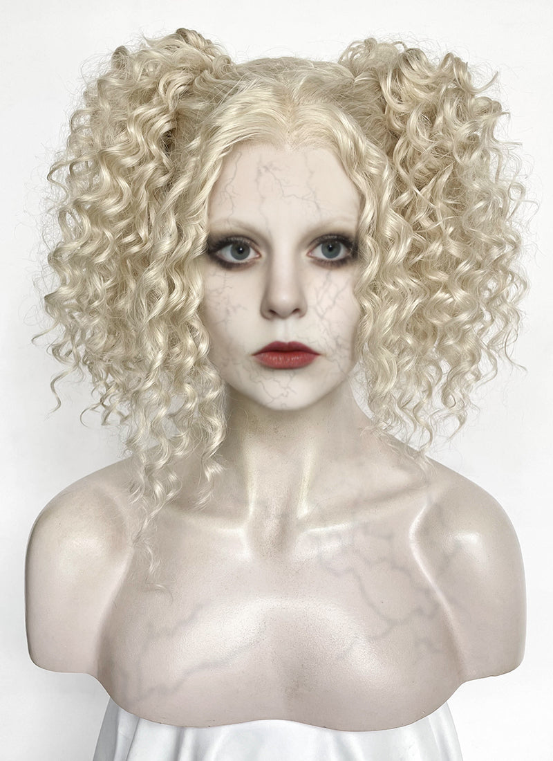 Lady Gaga The Dead Dance Ash Blonde Braided Lace Front Synthetic Wig LF2178