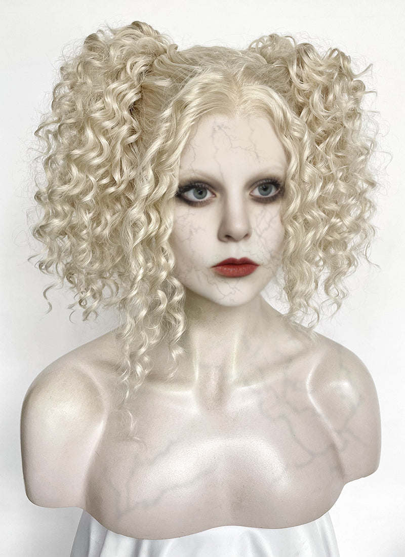 Lady Gaga The Dead Dance Ash Blonde Braided Lace Front Synthetic Wig LF2178