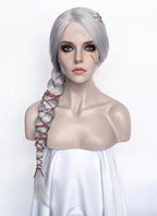 The Witcher IV Ciri Yaki Silver Grey Braided Lace Front Synthetic Wig LF2179