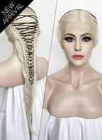 Lady Gaga Platinum Blonde Braided Lace Front Synthetic Wig LF2182