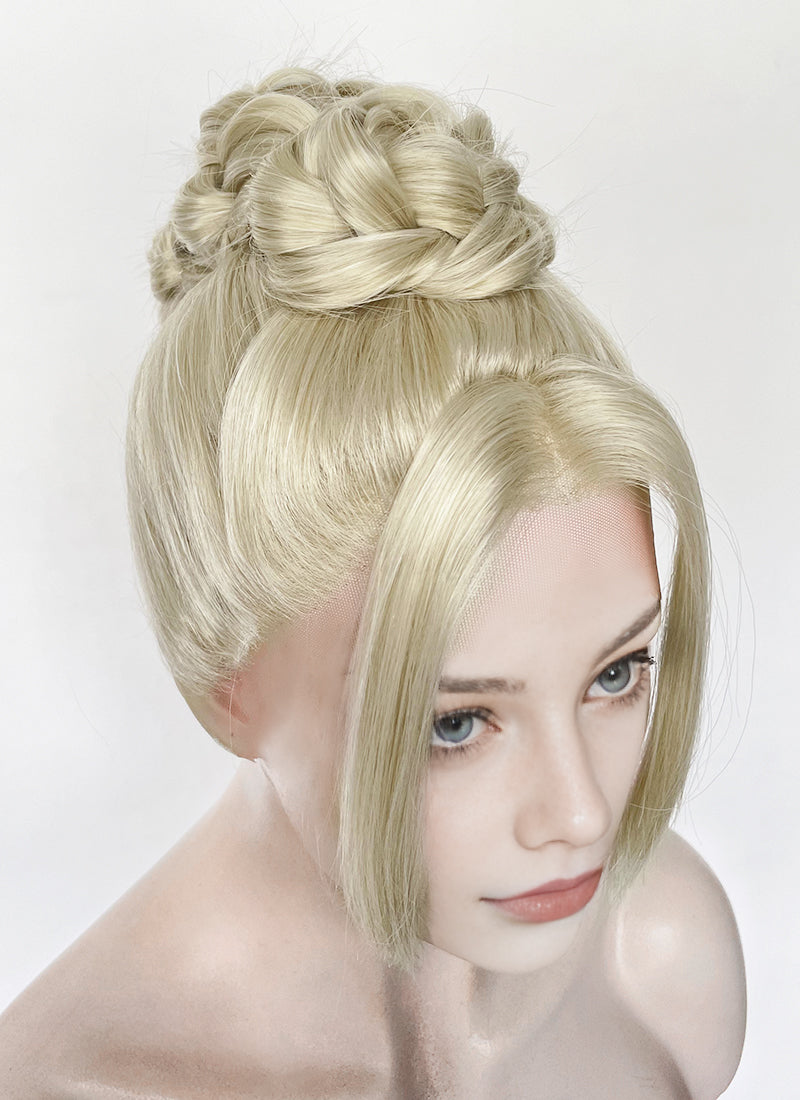 Pastel Ash Blonde Braided Lace Front Synthetic Wig LF2184