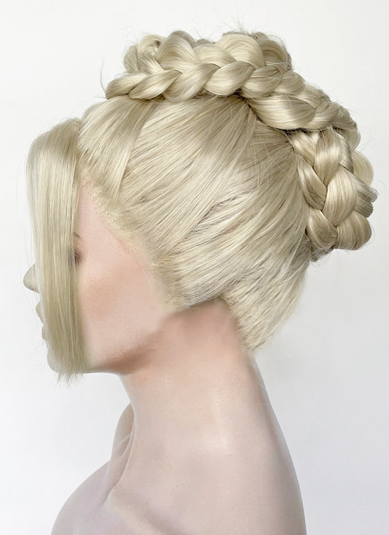 Pastel Ash Blonde Braided Lace Front Synthetic Wig LF2184