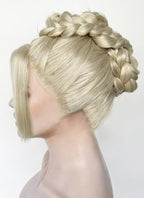 Pastel Ash Blonde Braided Lace Front Synthetic Wig LF2184
