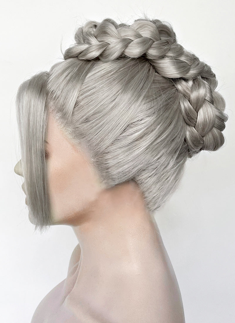 Pastel Ash Blonde Braided Lace Front Synthetic Wig LF2184